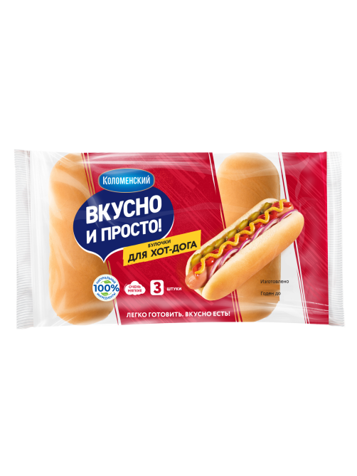 Булочки для хот-догов Коломенский (60г х 3шт), 180г