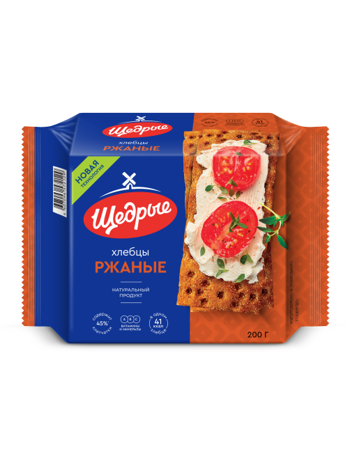 Хлебцы Щедрые ржаные хрустящие, 200г