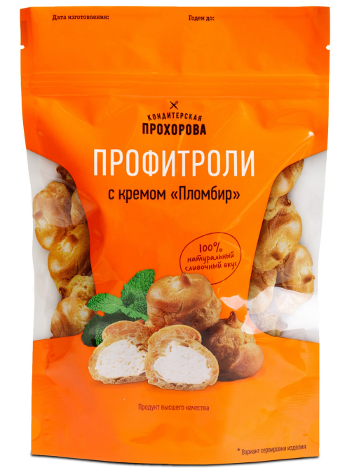 Профитроли Кондитерская Прохорова с пломбирным кремом, 170г