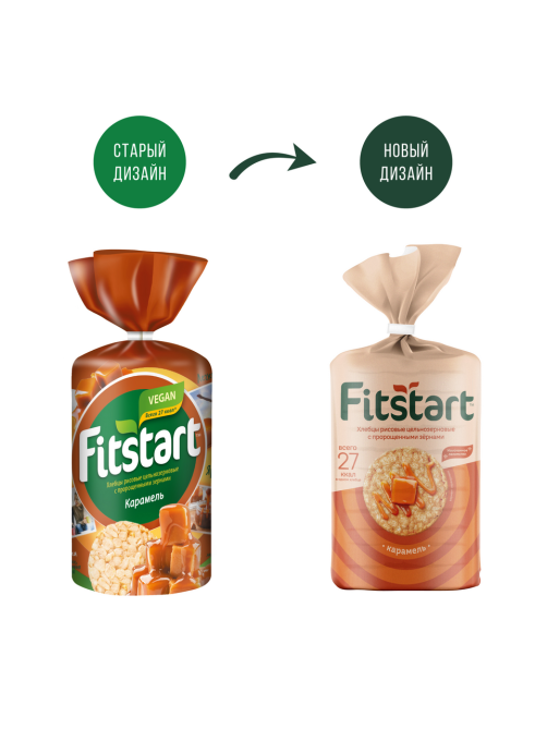 Хлебцы Fitstart Карамель рисовые, 100г