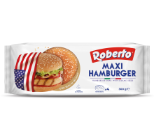 Булочка для гамбургера Roberto макси с кунжутом (75г x 4шт), 300г
