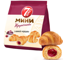 Мини-круассаны 7 Days c начинкой черешня, 265г