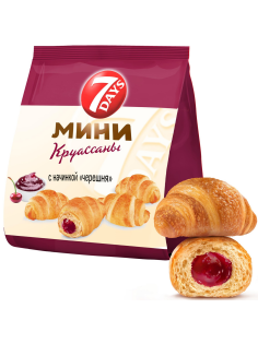 Мини-круассаны 7 Days c начинкой черешня, 265г