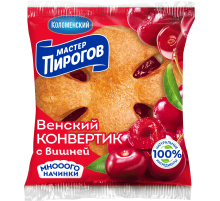 Слойка Мастер Пирогов Венский конвертик с вишней, 70г