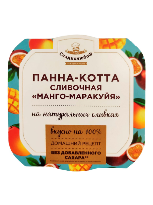 Панна-котта Сладколюбоф сливочная манго-маракуйя, 150г