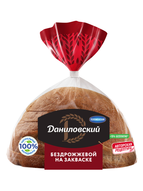Хлеб Коломенский Даниловский ржано-пшеничный бездрожжевой, 350г