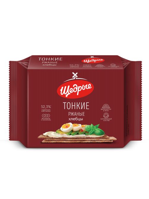 Хлебцы Щедрые тонкие ржаные, 170г