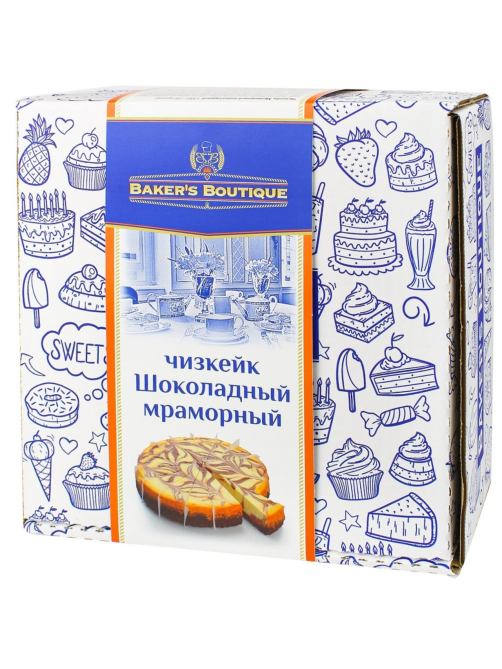 Торт Bakers Boutique Чизкейк мраморный шоколадный 16 порций замороженный, 1.7кг