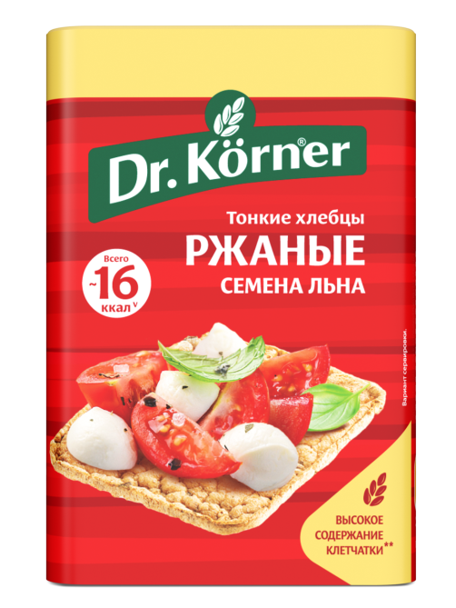 Хлебцы Dr. Korner ржаные семена льна, 100г