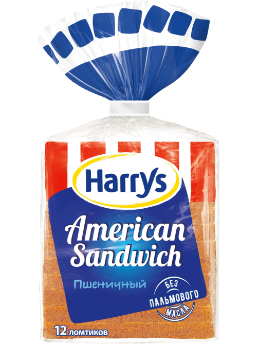 Хлеб тостовый Harry's American Sandwich пшеничный, 470г