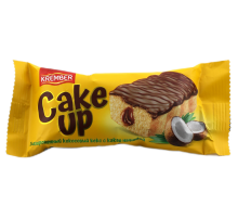 Кекс Krember Cake Up глазированный кокосовый с какао начинкой, 55г