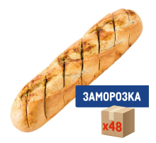 Багет с чесноком половинка, 175г x 48 шт