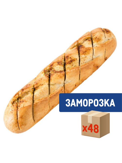 Багет с чесноком половинка, 175г x 48 шт