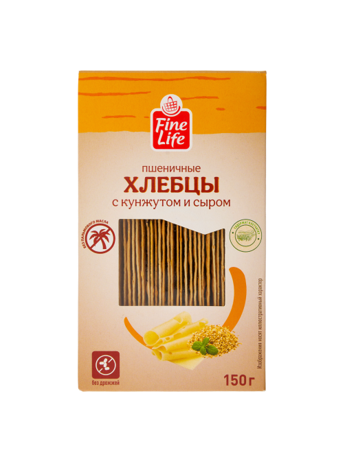 Fine Life Хлебцы пшеничные сыр и кунжут, 150г