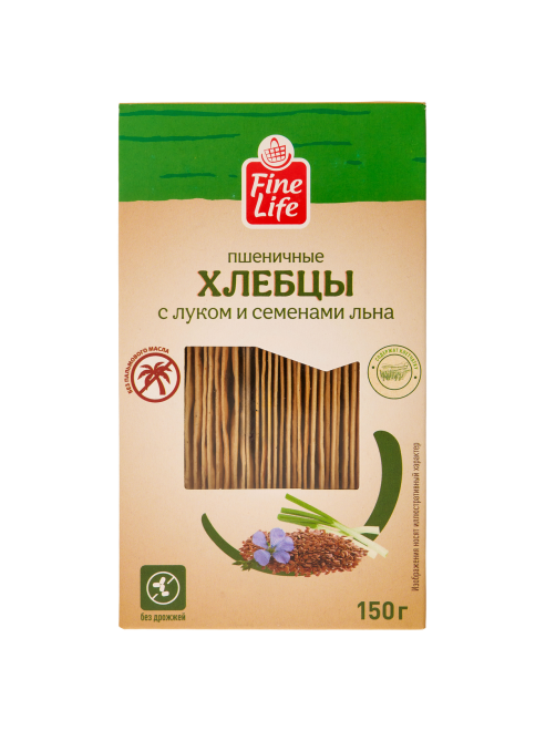 Fine Life Хлебцы пшеничные лук и семена льна, 150г