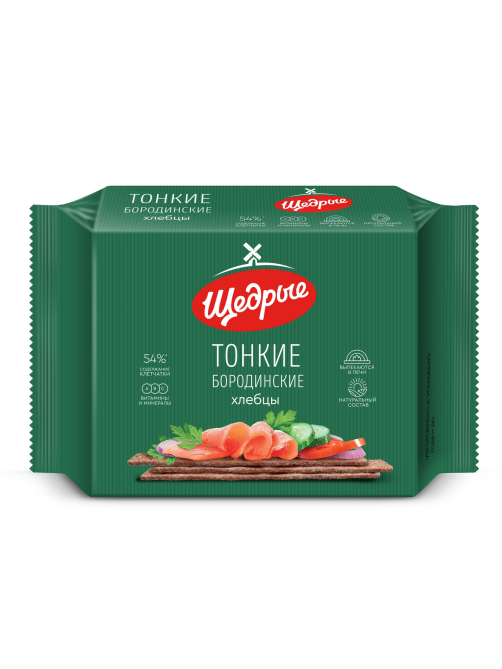 Хлебцы Щедрые Бородинские тонкие, 170г