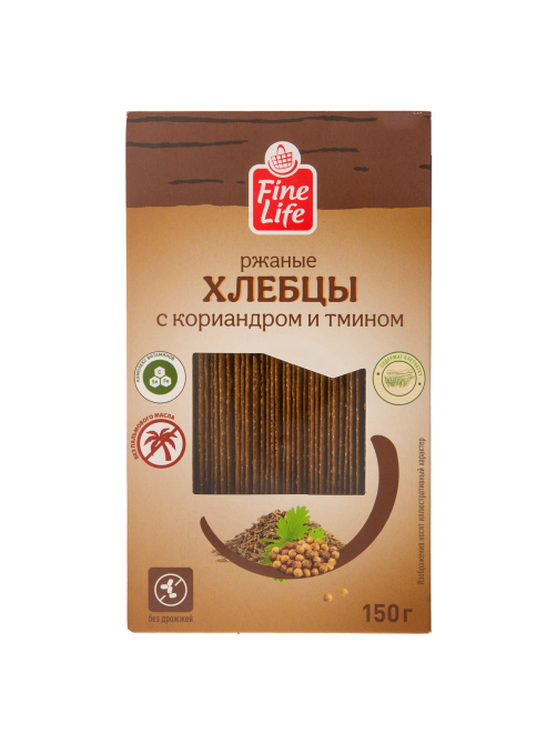 Fine Life Хлебцы ржаные кориандр и тмин, 150г