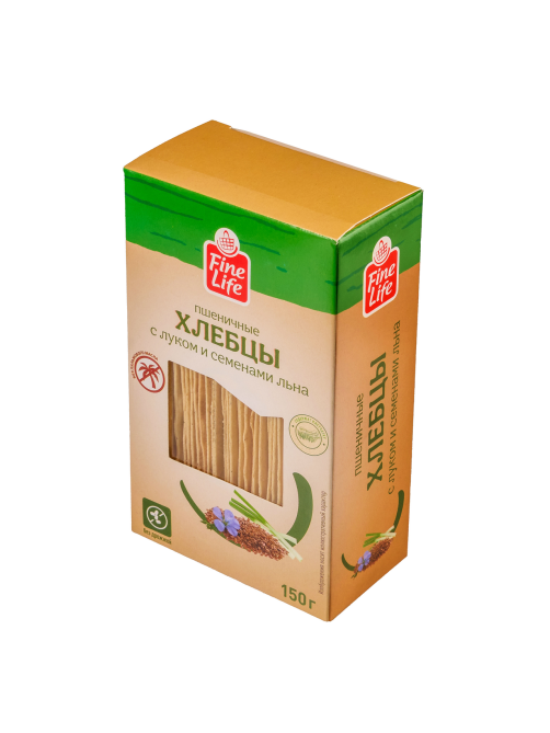 Fine Life Хлебцы пшеничные лук и семена льна, 150г