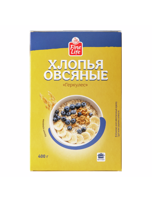 Fine Life Хлопья овсяные быстрого приготовления геркулес, 400г