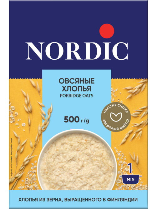 Хлопья овсяные Nordic 500г