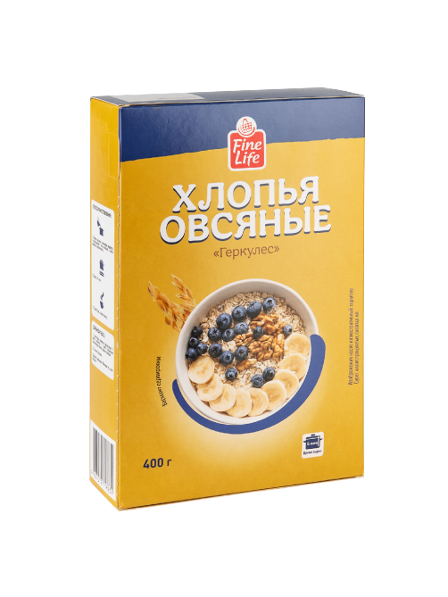 Fine Life Хлопья овсяные быстрого приготовления геркулес, 400г