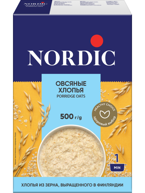Хлопья овсяные Nordic 500г