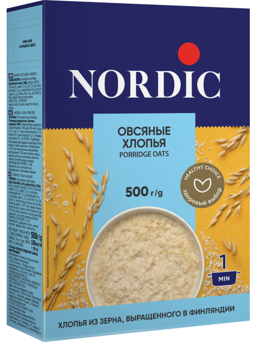 Хлопья овсяные Nordic 500г