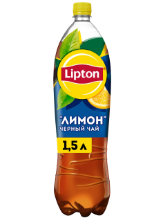 Холодный чай Lipton черный со вкусом лимона, 1.5л