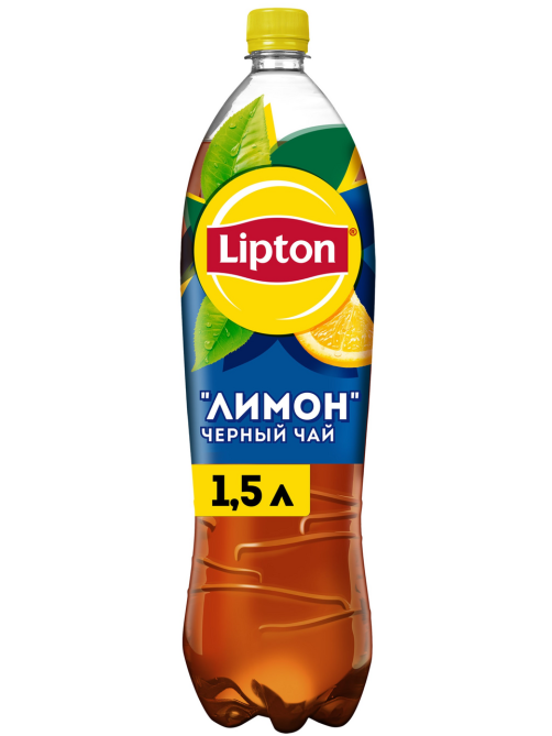 Холодный чай Lipton черный со вкусом лимона, 1.5л