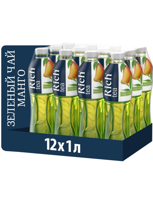 Холодный чай Rich tea зеленый со вкусом манго, 1л