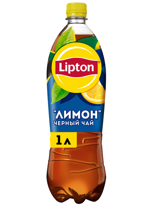 Холодный чай Lipton черный со вкусом лимона, 1л