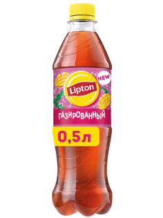 Холодный чай Lipton манго и личи черный газированный, 500мл