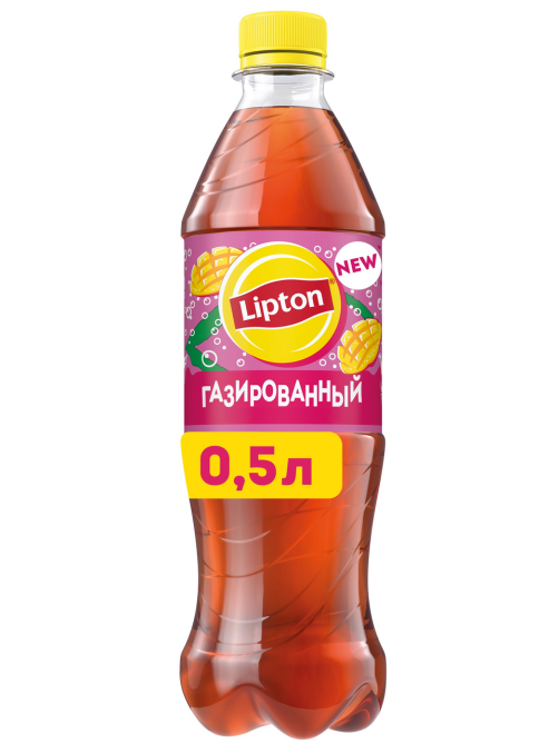 Холодный чай Lipton манго и личи черный газированный, 500мл