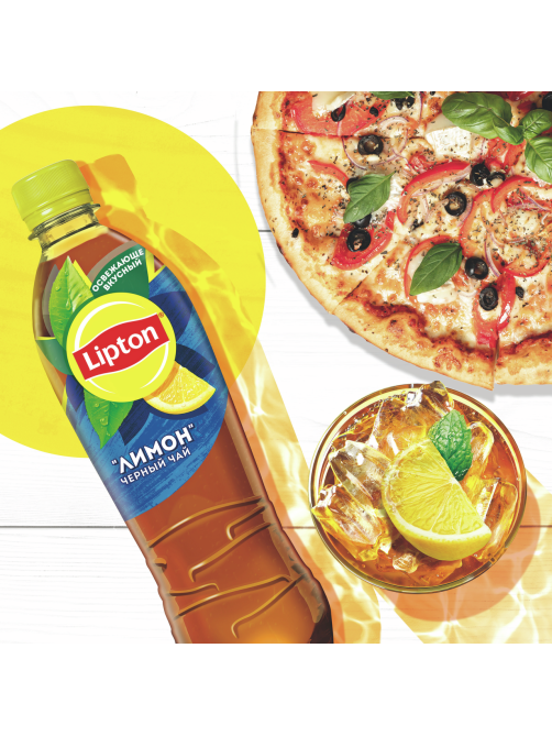 Холодный чай Lipton черный со вкусом лимона, 500мл