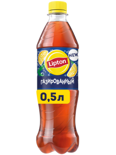 Холодный чай Lipton лимон черный газированный, 500мл