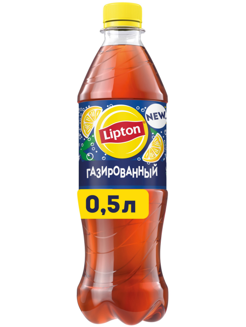 Холодный чай Lipton лимон черный газированный, 500мл