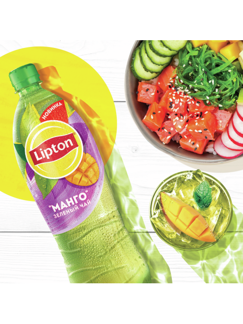 Холодный чай Lipton зеленый со вкусом манго, 1л