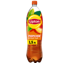 Холодный чай Lipton черный со вкусом персика, 1.5л