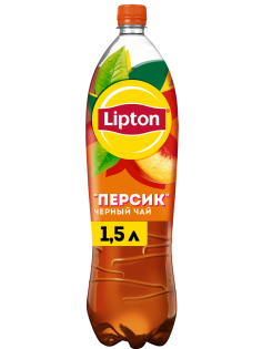 Холодный чай Lipton черный со вкусом персика, 1.5л