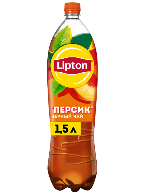Холодный чай Lipton черный со вкусом персика, 1.5л