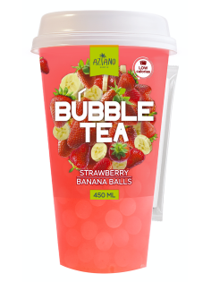Напиток Aziano Bubble Tea клубника и банан негазированный, 450мл