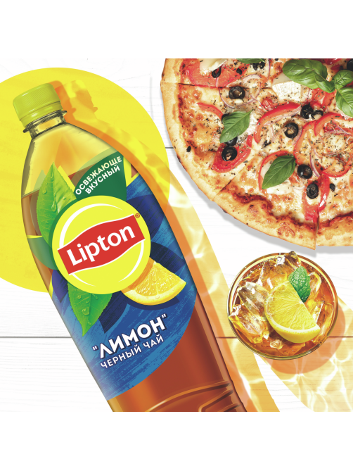 Холодный чай Lipton черный со вкусом лимона, 1.5л
