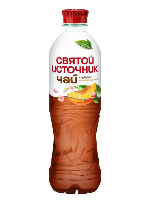 Холодный чай Святой Источник черный персик-жасмин, 500мл