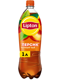 Холодный чай Lipton черный со вкусом персика, 1л