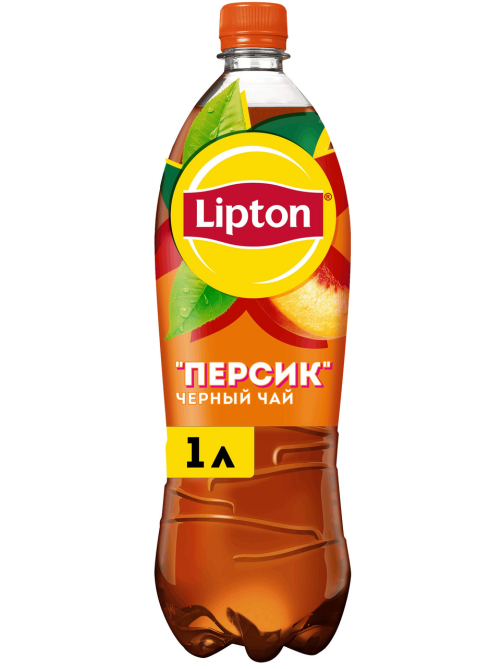Холодный чай Lipton черный со вкусом персика, 1л