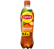 Холодный чай Lipton черный со вкусом персика, 500мл