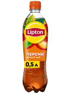 Холодный чай Lipton черный со вкусом персика, 500мл