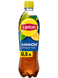 Холодный чай Lipton черный со вкусом лимона, 500мл