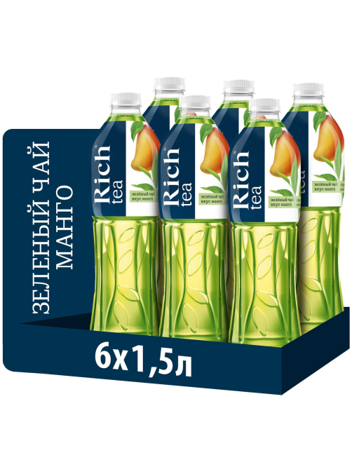 Холодный чай Rich зеленый со вкусом манго, 1.5л