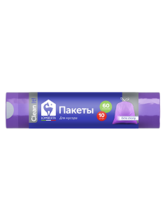 Пакеты для мусора Lomberta Overlap с затяжкой, 60л x 10шт